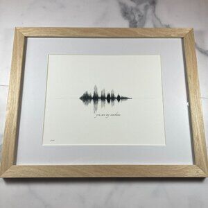 NEW You Are My Sunshine Soundwave Framed Wall Art 11x14in Black White Rustic